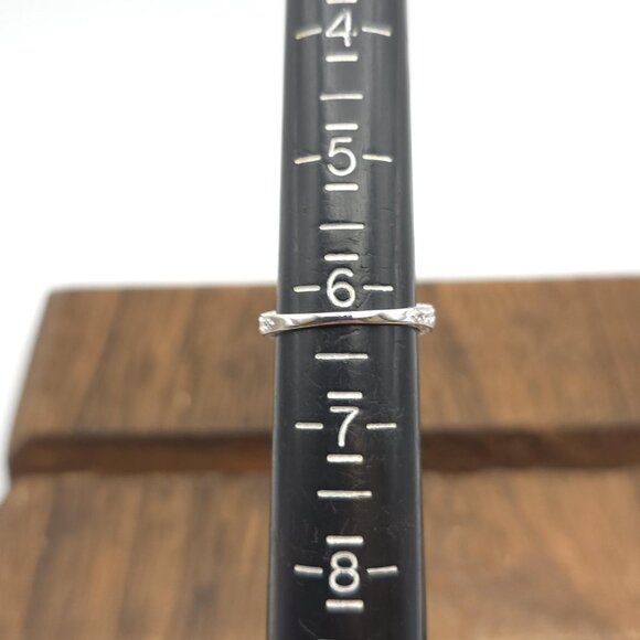 Size 6.25 Sterling Silver Square Opal With Cubic Zirconia Accents Ring A1508 - Picture 7 of 9